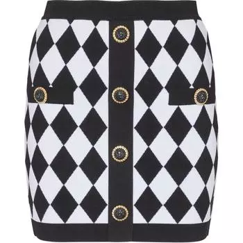 BALMAIN SS24 Повседневная короткая юбка женская черная