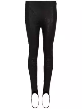 Balmain стеганые кожаные легинсы со штрипками, черный