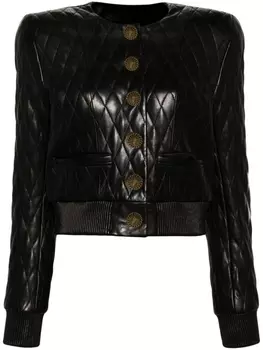 Balmain стеганый жакет с подплечниками, черный