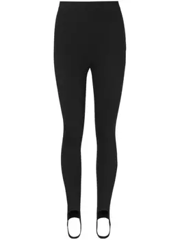 Balmain stirrup-cuffs cotton-blend leggings, черный