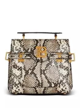 Balmain сумка B-Buzz 23 с тиснением под кожу змеи, коричневый