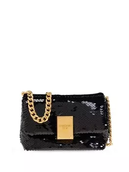 Balmain сумка через плечо с пайетками, черный