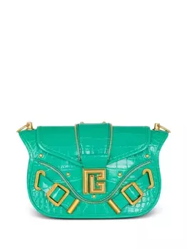 Balmain сумка на плечо Blaze с тиснением под кожу крокодила, зеленый