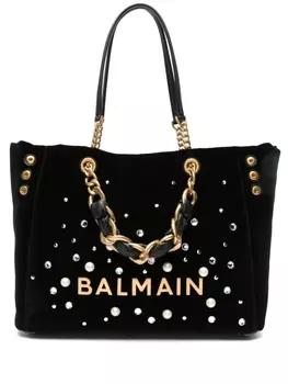 Balmain сумка-тоут 1945 со стразами, черный