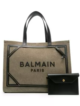 Balmain сумка-тоут B-Army 42 из канваса, зеленый
