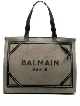 Balmain сумка-тоут B-Army из канваса, зеленый