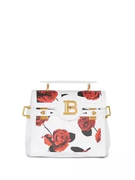 Balmain сумка-тоут B-Buzz 23 с цветочным принтом, белый