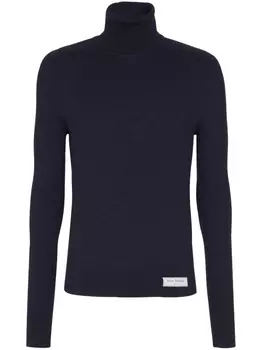 Balmain свитер из шерсти мериноса с высоким воротником, черный