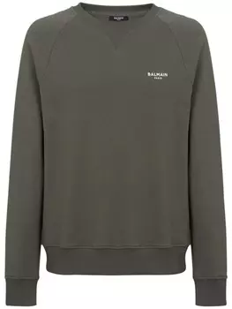 Balmain свитшот из органического хлопка Paris, зеленый