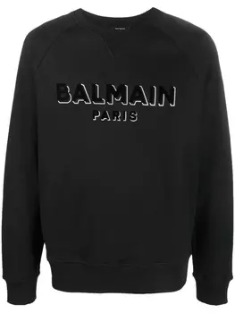 Balmain толстовка с логотипом, черный