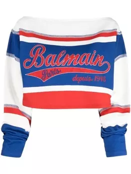Balmain толстовка с логотипом и вставками, белый