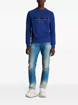 Balmain толстовка с логотипом, синий