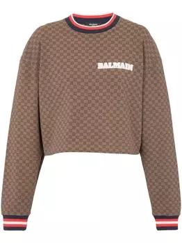 Balmain толстовка с вышитым логотипом, синий