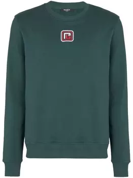 Balmain толстовка с вышитым логотипом, зеленый