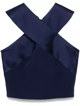 Balmain топ с атласной отделкой, синий