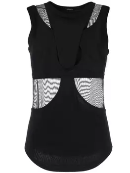 Balmain топ с логотипом, черный