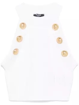 Balmain топ с пуговицами Coin, белый