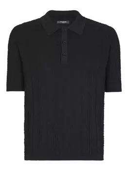 Balmain трикотажная рубашка поло, черный