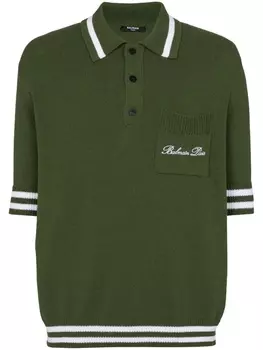 Balmain трикотажная рубашка поло Signature, зеленый