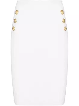 Balmain трикотажная юбка-карандаш, белый