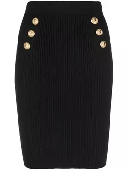 Balmain трикотажная юбка с завышенной талией, черный