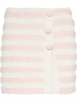 Balmain трикотажная юбка в полоску, белый