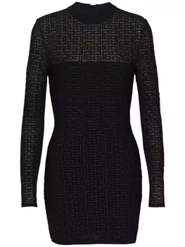 Balmain трикотажное мини-платье PB Labyrinth, черный