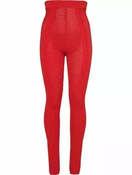 Balmain трикотажные легинсы с завышенной талией, красный