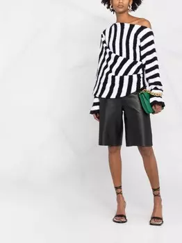 Balmain трикотажный топ в полоску, белый