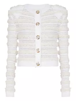 Balmain твидовый кардиган, белый