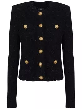 Balmain твидовый пиджак на пуговицах, черный