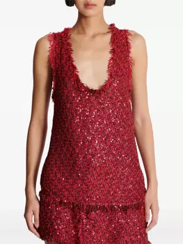 Balmain твидовый топ, розовый