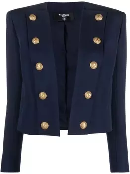 Balmain твидовый жакет, синий