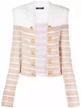 Balmain твидовый жакет, золотой