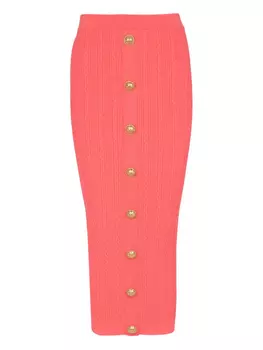 Balmain юбка фактурной вязки, розовый
