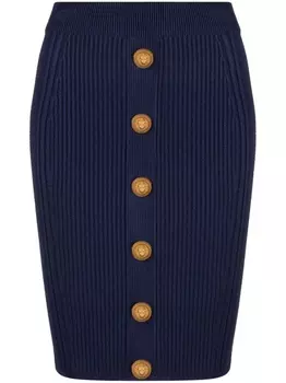 Balmain юбка-карандаш фактурной вязки, синий