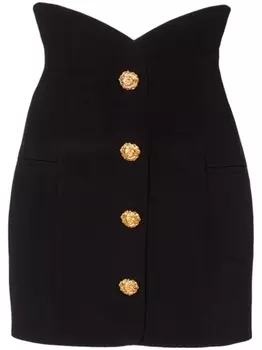 Balmain юбка мини на пуговицах, черный