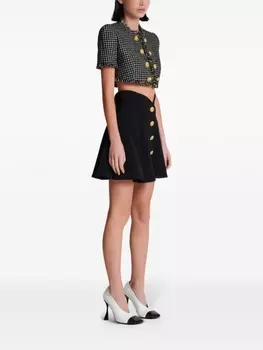 Balmain юбка мини со складками, черный