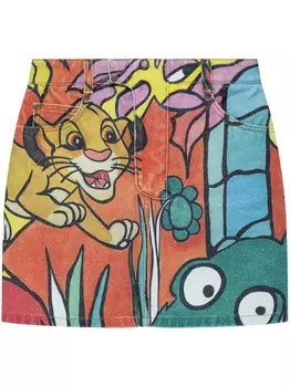 Balmain юбка с графическим принтом Disney, красный
