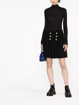 Balmain юбка с завышенной талией и пуговицами, черный