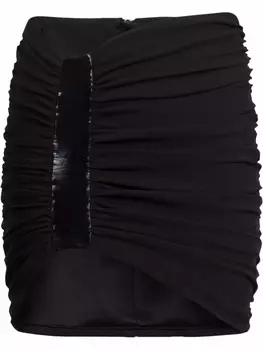 Balmain юбка с завышенной талией и сборками, черный