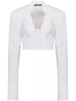Balmain укороченная блузка, белый