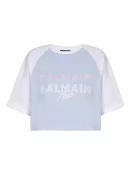 Balmain укороченная футболка, белый