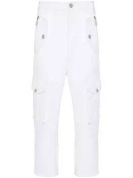 Balmain укороченные брюки с логотипом, белый