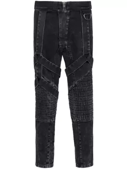 Balmain укороченные джинсы скинни, черный