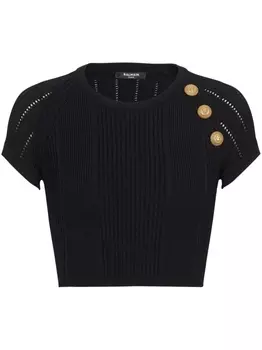 Balmain укороченный топ 3-Button, черный