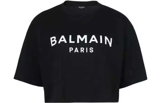 BALMAIN Укороченный топ женский черный