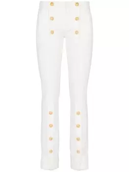 Balmain узкие джинсы с пуговицами, белый