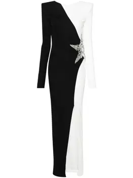 Balmain вечернее платье с кристаллами, черный