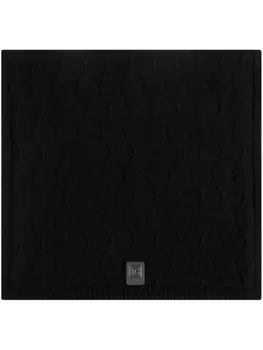 Balmain вязаный шерстяной шарф с нашивкой-логотипом, черный